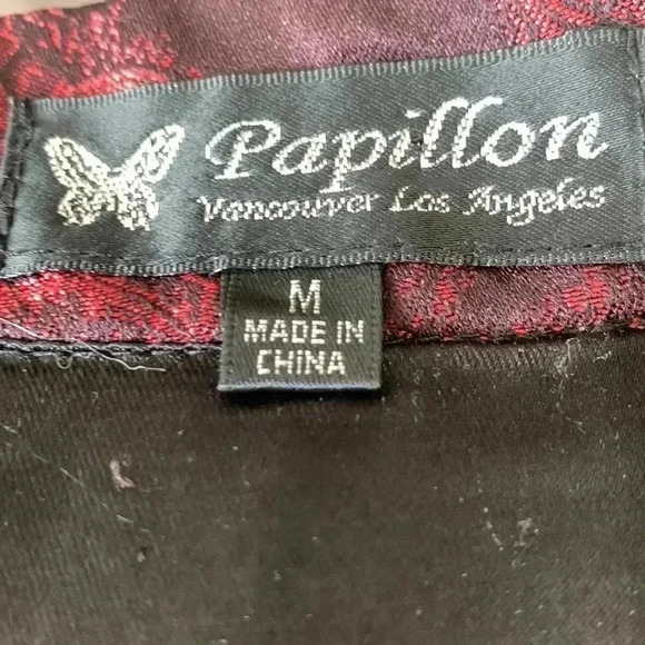 Papillon stunning burgundy/black  pencil skirt - Picture 5 of 7